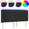 Image de vidaXL Tête de lit LED noir 203x16x118/128 cm velours