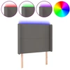 Image de vidaXL Tête de lit LED Gris 83x16x118/128 cm Similicuir