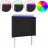 Image de vidaXL Tête de lit LED noire 93x16x118/128 cm similicuir
