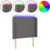 Image de vidaXL Tête de lit LED Gris 93x16x118/128 cm Similicuir