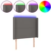 Image de vidaXL Tête de lit LED Gris 103x16x118/128 cm Similicuir