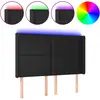 Image de vidaXL Tête de lit LED noir 147x16x118/128 cm similicuir