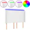 Image de vidaXL Tête de lit LED blanc 147x16x118/128 cm similicuir