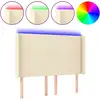 Image de vidaXL Tête de lit LED Crème 147x16x118/128 cm Similicuir