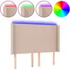 Image de vidaXL Tête de lit LED cappuccino brun 147x16x118/128cm similicuir
