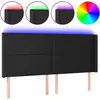 Image de vidaXL Tête de lit LED noir 183x16x118/128 cm similicuir