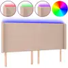 Image de vidaXL Tête de lit LED cappuccino brun 183x16x118/128cm similicuir