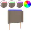 Image de vidaXL Tête de lit LED Taupe 93x16x118/128 cm Tissu