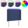 Image de vidaXL Tête de lit LED bleue 93x16x118/128 cm Tissu