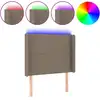 Image de vidaXL Tête de lit LED Taupe 103x16x118/128 cm Tissu