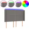 Image de vidaXL Tête de lit LED gris foncé 147x16x118/128 cm Tissu