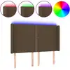 Image de vidaXL Tête de lit LED brun foncé 147x16x118/128 cm Tissu