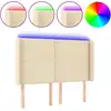 Image de vidaXL Tête de lit LED Crème 147x16x118/128 cm Tissu