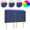 Image de vidaXL Tête de lit LED bleue 147x16x118/128 cm Tissu