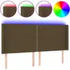 Image de vidaXL Tête de lit LED brun foncé 183x16x118/128 cm Tissu