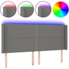 Image de vidaXL Tête de lit LED gris foncé 203x16x118/128 cm Tissu