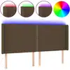 Image de vidaXL Tête de lit LED brun foncé 203x16x118/128 cm Tissu