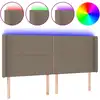 Image de vidaXL Tête de lit LED Taupe 203x16x118/128 cm Tissu