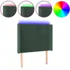 Image de vidaXL Tête de lit LED vert foncé 103x16x118/128 cm velours