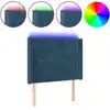 Image de vidaXL T  te de lit LED bleu fonc © 103x16x118/128 cm velours