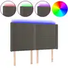 Image de vidaXL Tête de lit LED gris foncé 147x16x118/128 cm velours