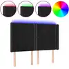Image de vidaXL LED Tête de lit noir 147x16x118/128 cm velours