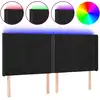 Image de vidaXL Tête de lit LED noir 183x16x118/128 cm velours
