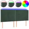 Image de vidaXL Tête de lit LED vert foncé 203x16x118/128 cm velours