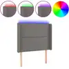 Image de vidaXL Tête de lit LED Gris 93x16x118/128 cm Similicuir