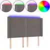 Image de vidaXL Tête de lit LED Gris 147x16x118/128 cm Similicuir