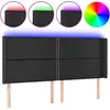 Image de vidaXL Tête de lit LED noir 183x16x118/128 cm similicuir