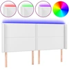 Image de vidaXL Tête de lit LED blanc 203x16x118/128 cm similicuir