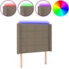 Image de vidaXL Tête de lit LED Taupe 83x16x118/128 cm Tissu