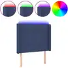 Image de vidaXL Tête de lit LED bleue 93x16x118/128 cm Tissu