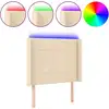 Image de vidaXL Tête de lit LED Crème 103x16x118/128 cm Tissu