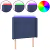 Image de vidaXL Tête de lit LED bleue 103x16x118/128 cm Tissu