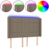 Image de vidaXL Tête de lit LED Taupe 147x16x118/128 cm Tissu