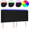 Image de vidaXL Tête de lit LED noir 163x16x118/128 cm Tissu