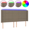 Image de vidaXL Tête de lit LED Taupe 163x16x118/128 cm Tissu