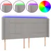 Image de vidaXL Tête de lit LED gris clair 183x16x118/128 cm Tissu