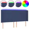 Image de vidaXL Tête de lit LED bleue 183x16x118/128 cm Tissu