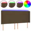 Image de vidaXL Tête de lit LED brun foncé 203x16x118/128 cm Tissu