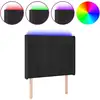 Image de vidaXL Tête de lit LED noir 83x16x118/128 cm velours