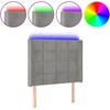 Image de vidaXL Tête de lit LED gris clair 93x16x118/128 cm velours