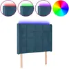 Image de vidaXL Tête de lit LED bleu foncé 103x16x118/128 cm velours