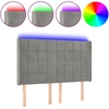 Image de vidaXL Tête de lit LED gris clair 147x16x118/128 cm velours