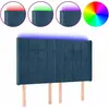 Image de vidaXL Tête de lit LED bleu foncé 147x16x118/128 cm velours