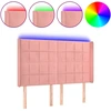 Image de vidaXL Tête de lit LED rose 147x16x118/128 cm velours
