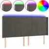 Image de vidaXL Tête de lit LED gris foncé 163x16x118/128 cm velours