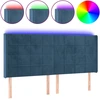 Image de vidaXL Tête de lit LED bleu foncé 163x16x118/128 cm velours